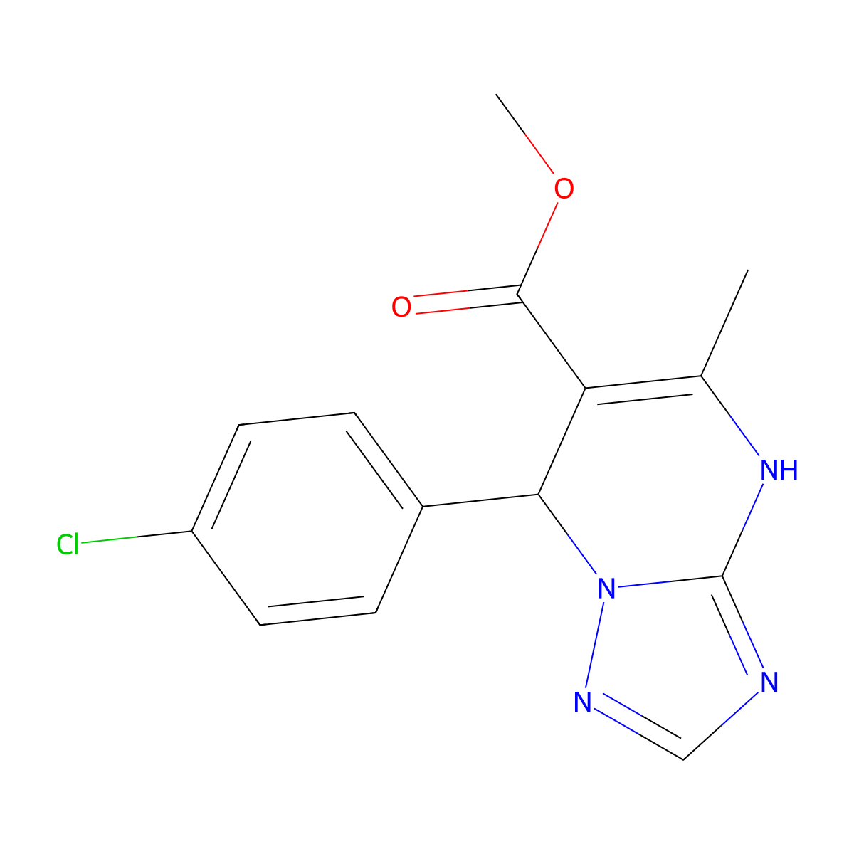 Methyl 7-(4-chlorophenyl)-5-methyl-4,7-dihydro[1,2,4]triazolo[1,5-a]pyrimidine-6-carboxylate molecular structure, CAS 325742-85-6