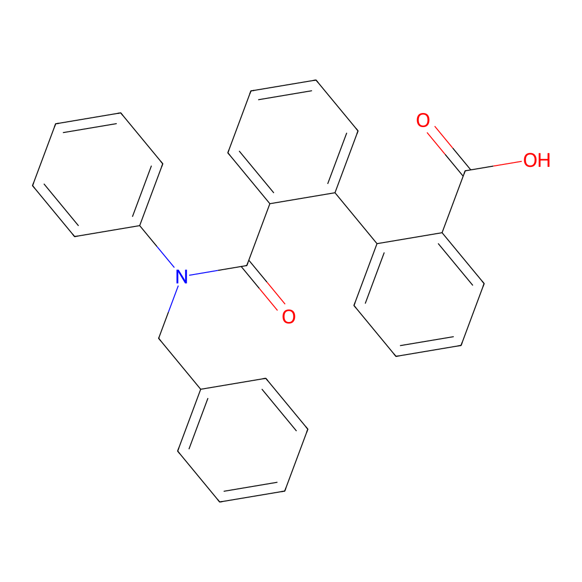 2-[2-[Benzyl(phenyl)carbamoyl]phenyl]benzoic acid molecular structure, CAS 325743-63-3