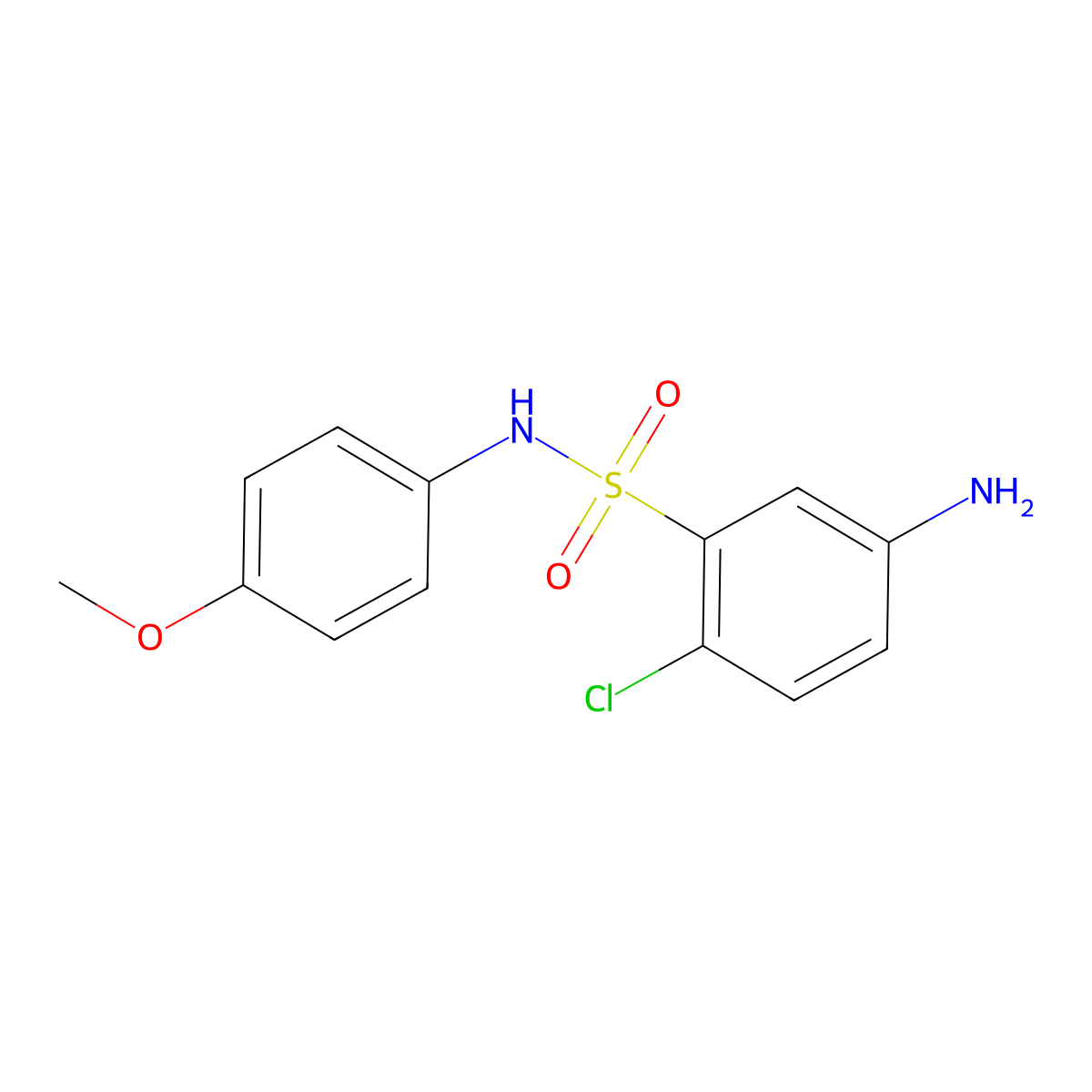 5-amino-2-chloro-N-(4-methoxyphenyl)benzene-1-sulfonamide molecular structure, CAS 325743-99-5