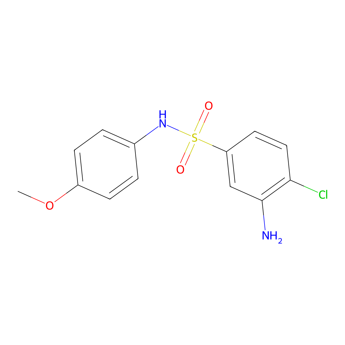 3-amino-4-chloro-N-(4-methoxyphenyl)benzenesulfonamide molecular structure, CAS 325745-59-3