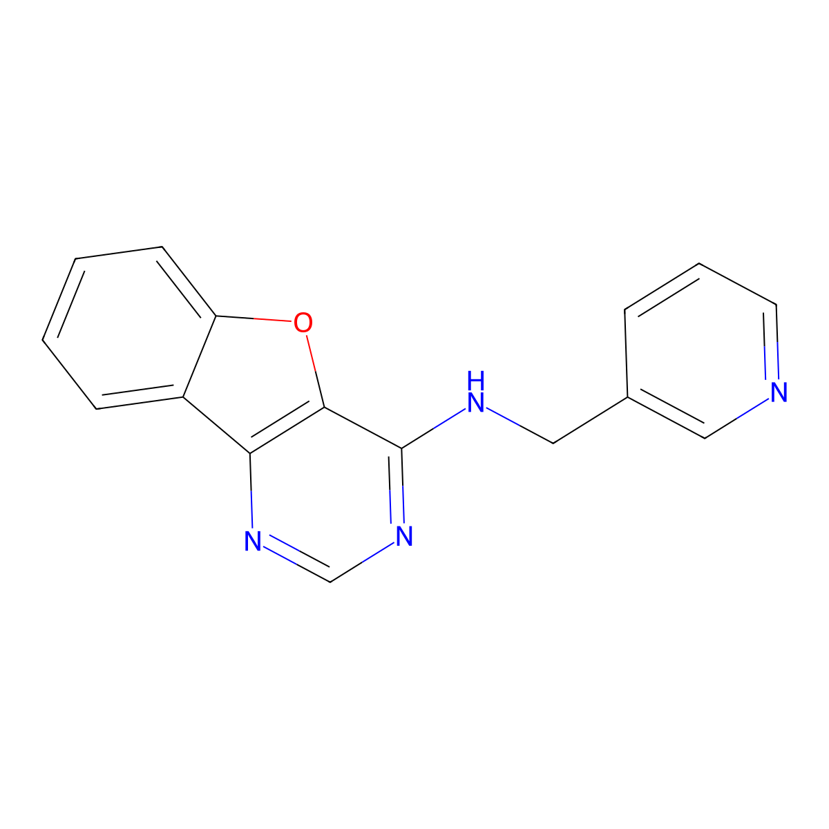 N-(pyridin-3-ylmethyl)[1]benzofuro[3,2-d]pyrimidin-4-amine molecular structure, CAS 325745-60-6