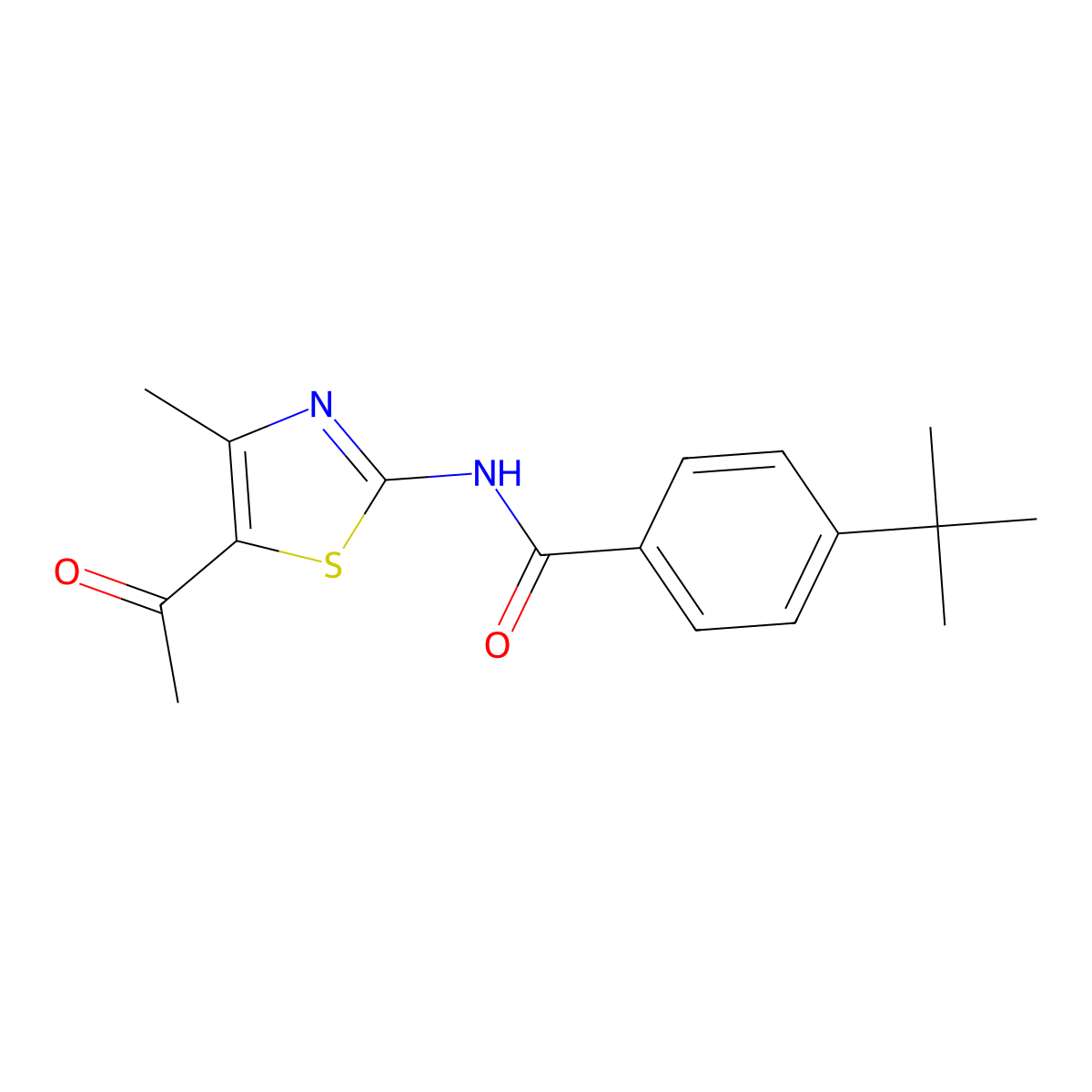 N-(5-acetyl-4-methyl-1,3-thiazol-2-yl)-4-tert-butylbenzamide molecular structure, CAS 325745-96-8