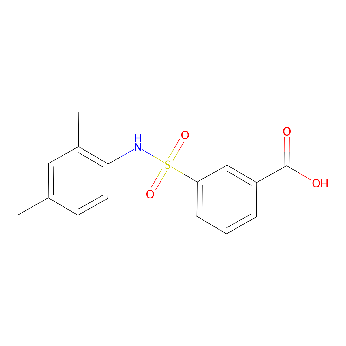 3-[(2,4-Dimethylphenyl)sulfamoyl]benzoic acid molecular structure, CAS 325746-17-6