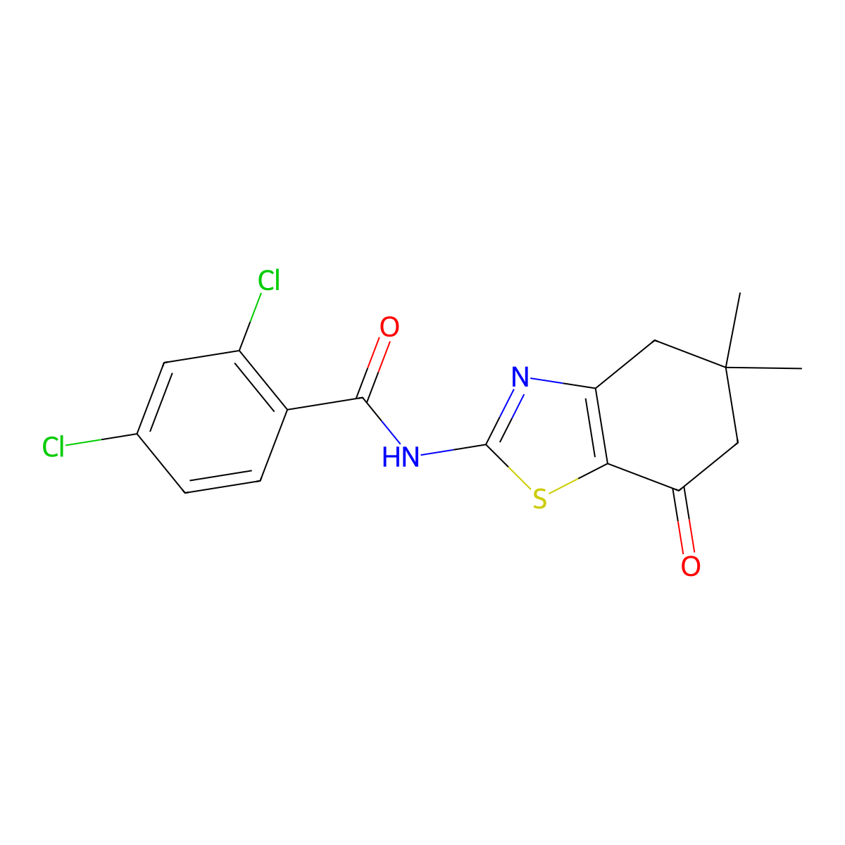 2,4-dichloro-N-(5,5-dimethyl-7-oxo-4,5,6,7-tetrahydrobenzo[d]thiazol-2-yl)benzamide molecular structure, CAS 325747-32-8