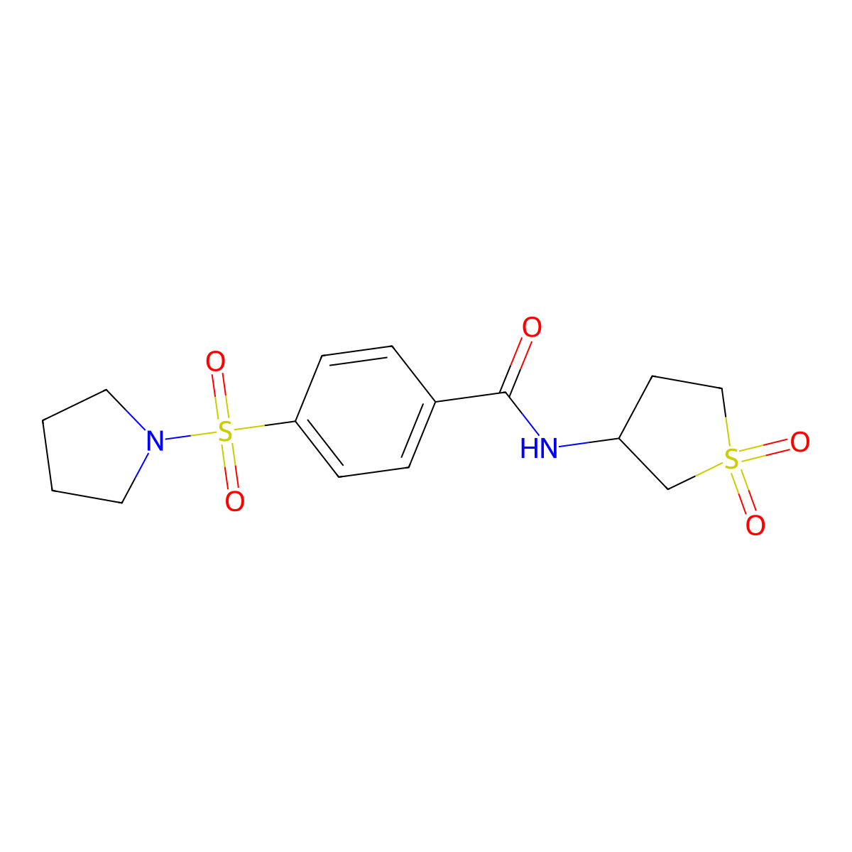 N-(1,1-dioxidotetrahydrothiophen-3-yl)-4-(pyrrolidin-1-ylsulfonyl)benzamide molecular structure, CAS 325747-68-0