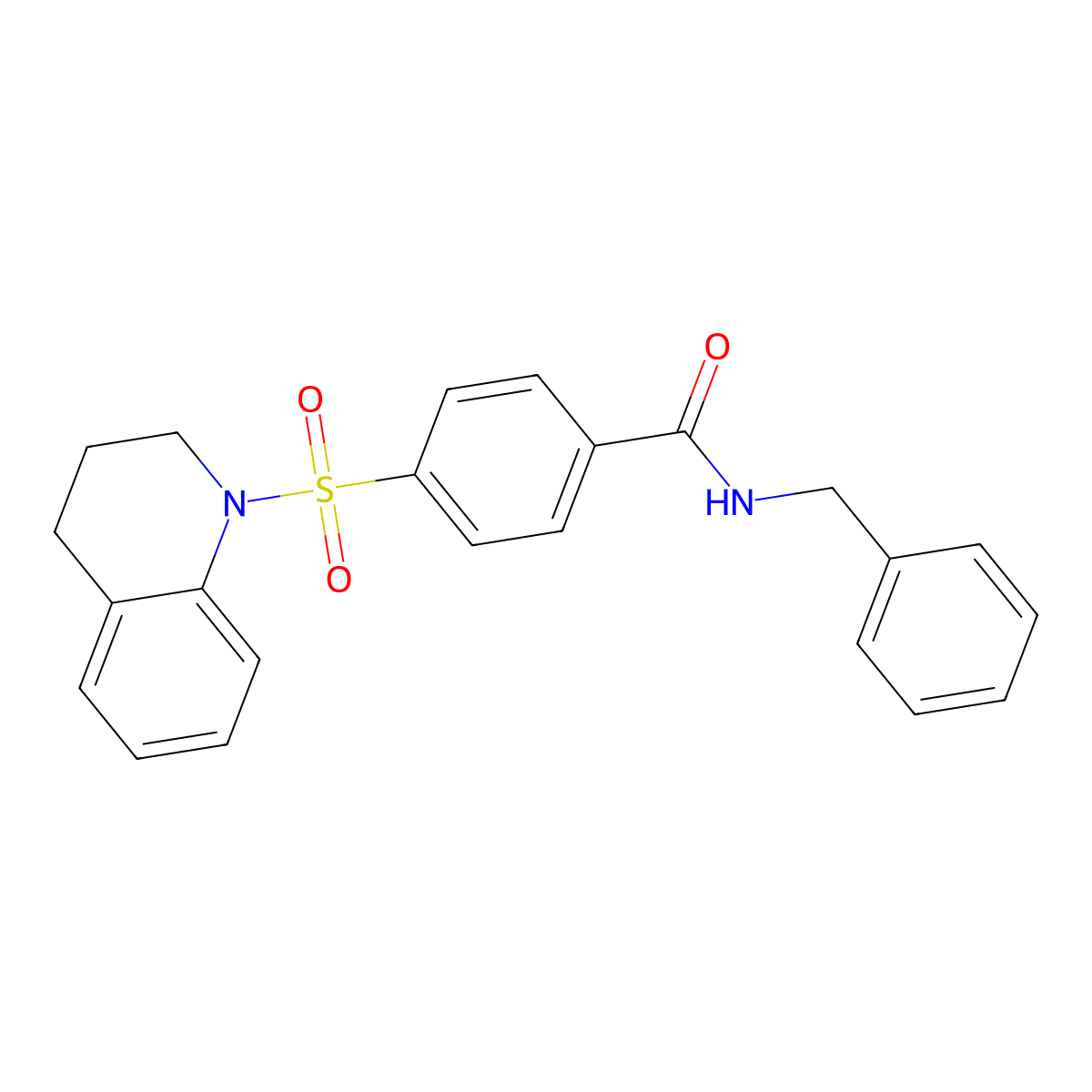 N-benzyl-4-(3,4-dihydro-2H-quinolin-1-ylsulfonyl)benzamide molecular structure, CAS 325747-95-3