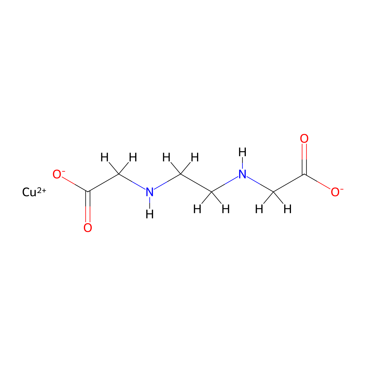 Copper, [[N,N'-1,2-ethanediylbis[glycinato-kappaN,kappaO]](2-)]- molecular structure, CAS 32575-57-8