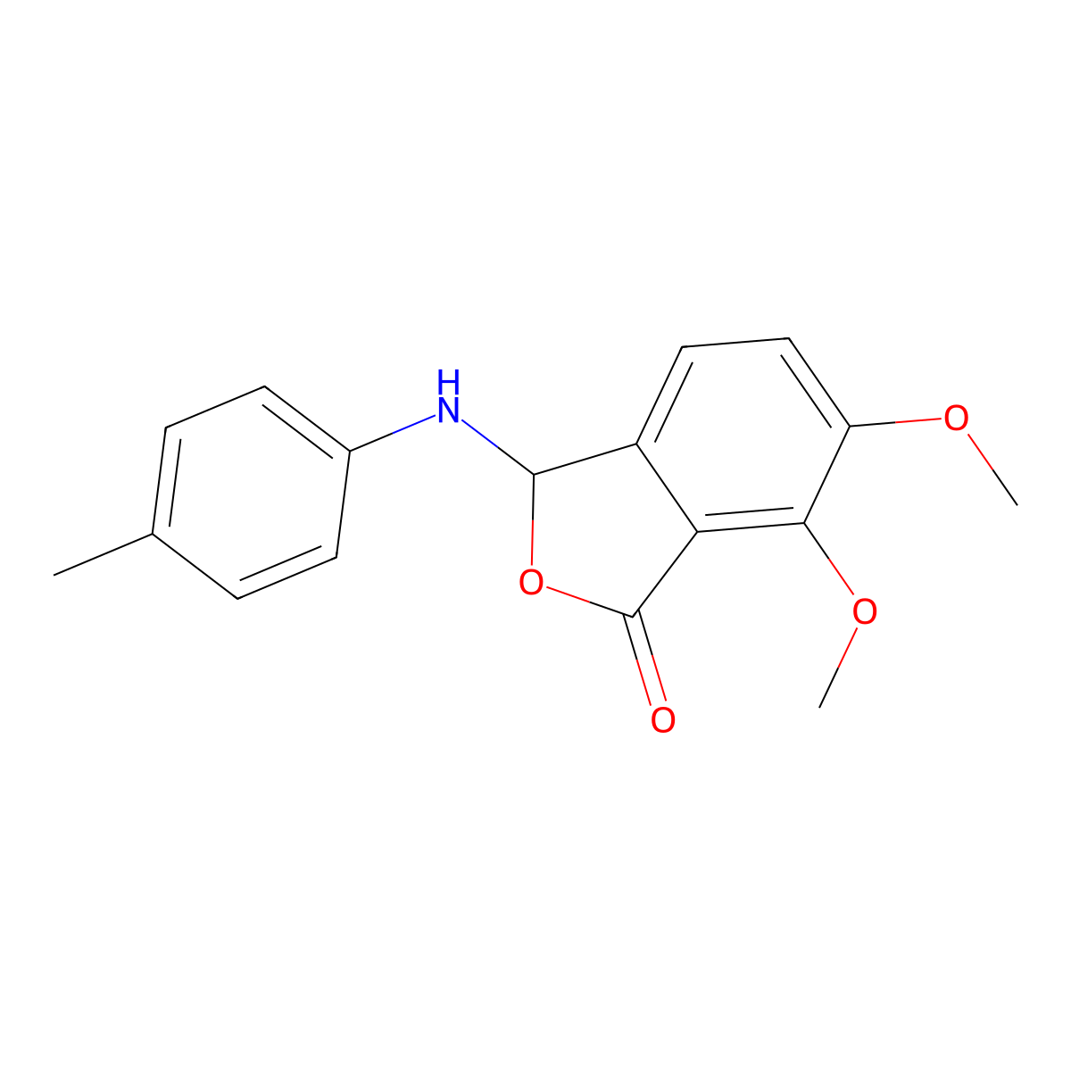 6,7-dimethoxy-3-(4-methylanilino)-3H-2-benzofuran-1-one molecular structure, CAS 325750-25-2