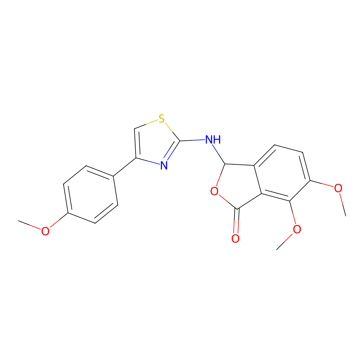 6,7-Dimethoxy-3-{[4-(4-methoxyphenyl)-1,3-thiazol-2-yl]amino}-1,3-dihydro-2-benzofuran-1-one molecular structure, CAS 325750-28-5