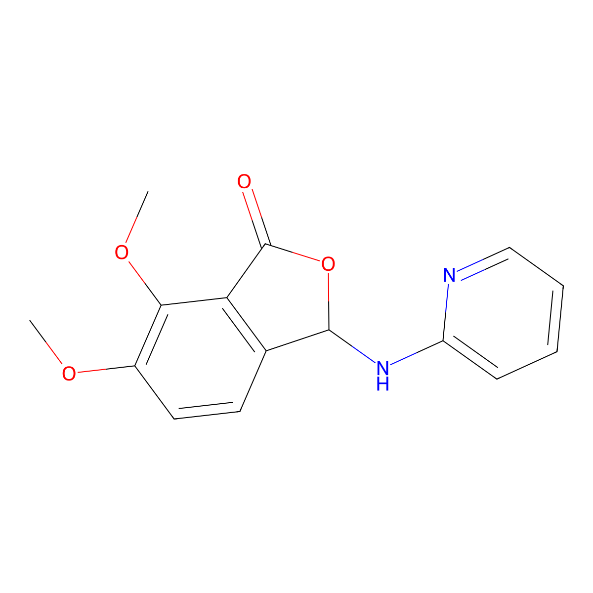 6,7-dimethoxy-3-(pyridin-2-ylamino)-3H-2-benzofuran-1-one molecular structure, CAS 325750-34-3