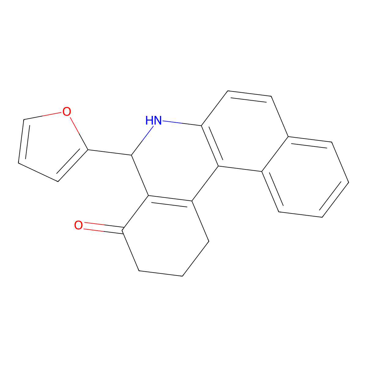 5-(furan-2-yl)-2,3,5,6-tetrahydro-1H-benzo[a]phenanthridin-4-one molecular structure, CAS 325763-06-2