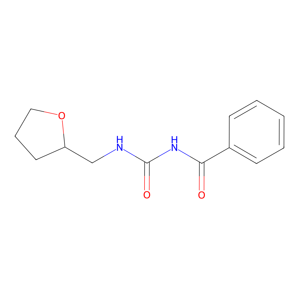 N-(oxolan-2-ylmethylcarbamoyl)benzamide molecular structure, CAS 325763-24-4