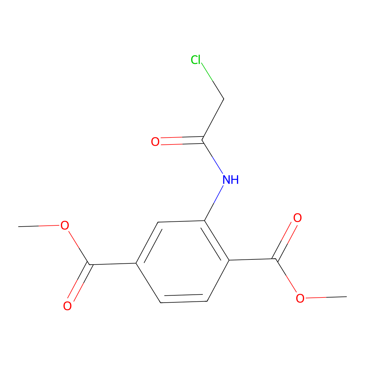 Dimethyl 2-[(chloroacetyl)amino]terephthalate molecular structure, CAS 325763-68-6