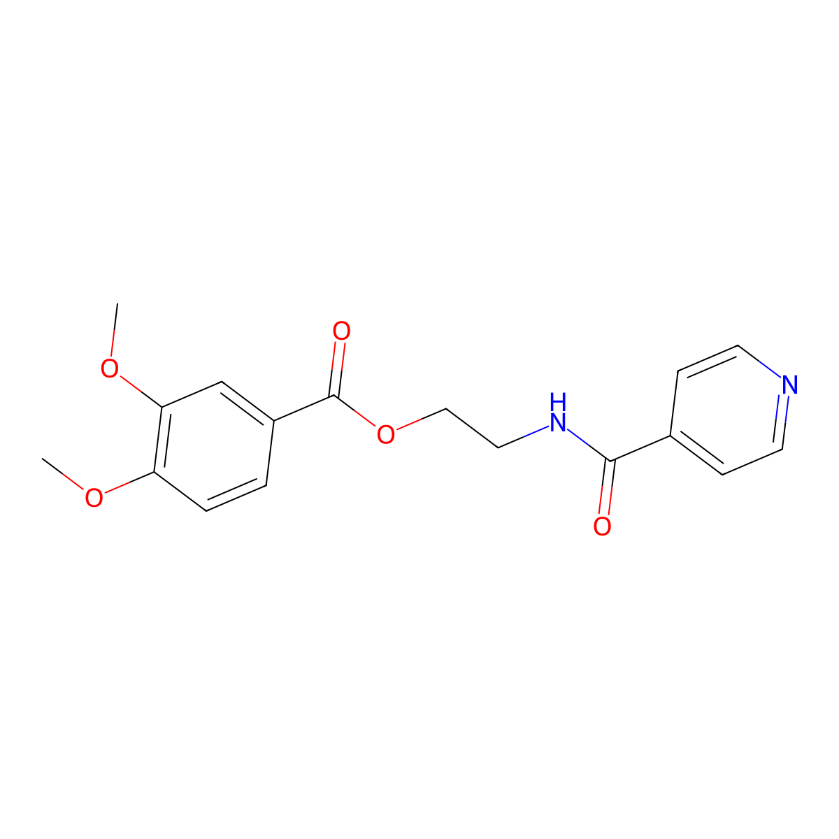 2-(Isonicotinamido)ethyl 3,4-dimethoxybenzoate molecular structure, CAS 325763-99-3