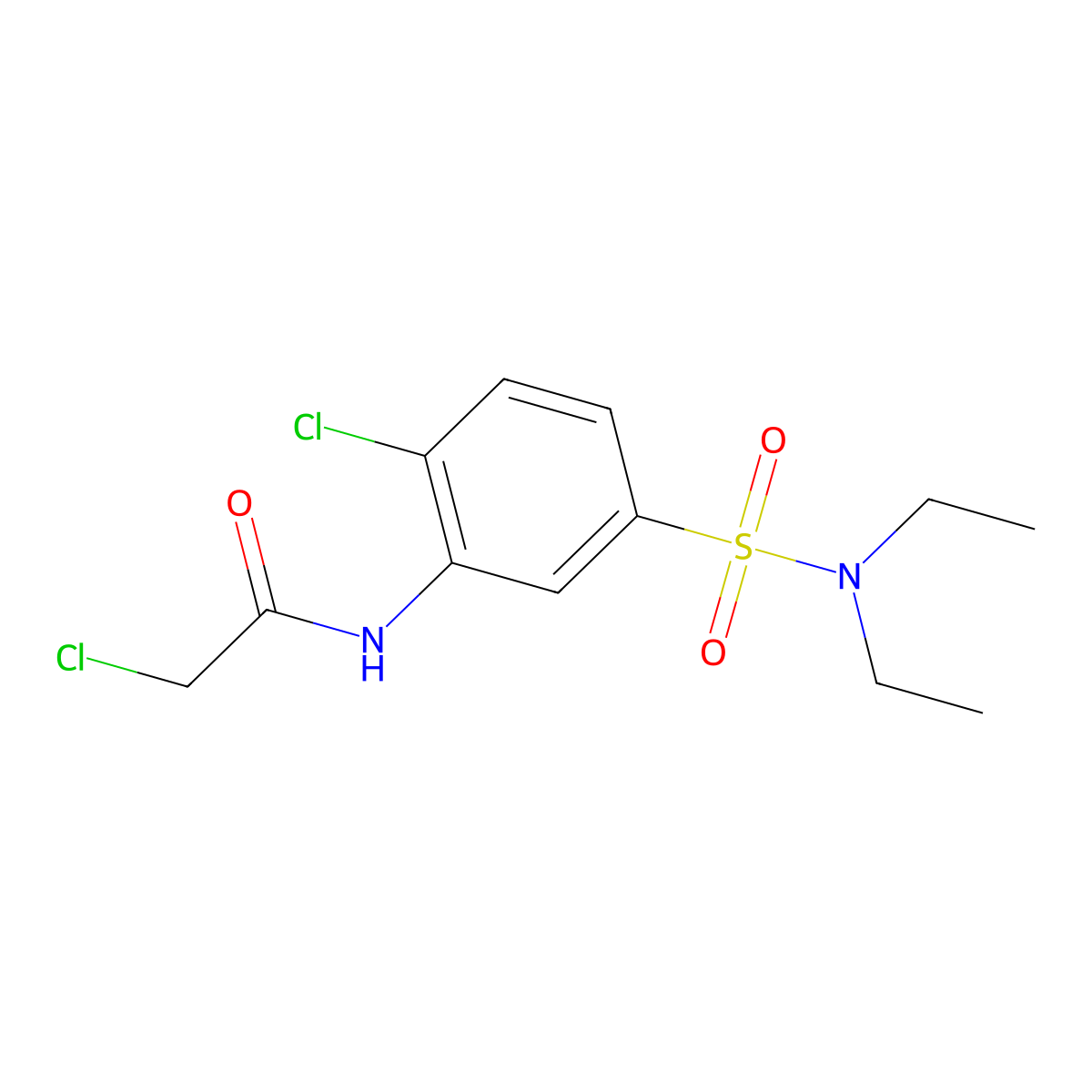 2-chloro-N-[2-chloro-5-(diethylsulfamoyl)phenyl]acetamide molecular structure, CAS 325764-01-0