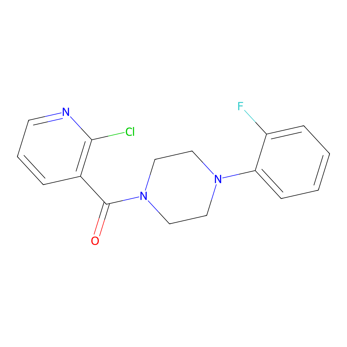 1-(2-Chloropyridine-3-carbonyl)-4-(2-fluorophenyl)piperazine molecular structure, CAS 325764-05-4