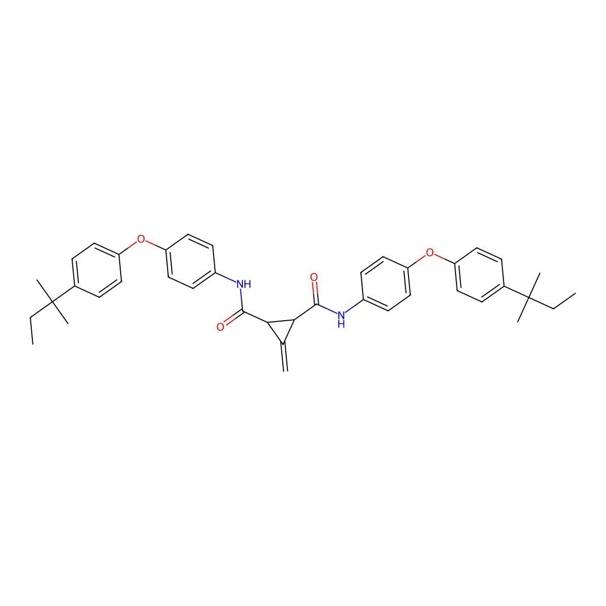 3-methylene-N1,N2-bis(4-(4-(tert-pentyl)phenoxy)phenyl)cyclopropane-1,2-dicarboxamide molecular structure, CAS 325764-26-9