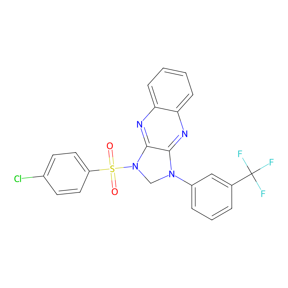1-(4-chlorobenzenesulfonyl)-3-[3-(trifluoromethyl)phenyl]-1H,2H,3H-imidazo[4,5-b]quinoxaline molecular structure, CAS 325764-48-5