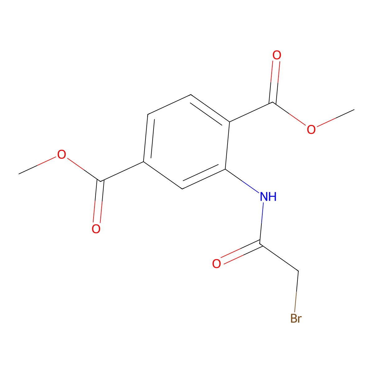 Dimethyl 2-[(bromoacetyl)amino]terephthalate molecular structure, CAS 325764-80-5
