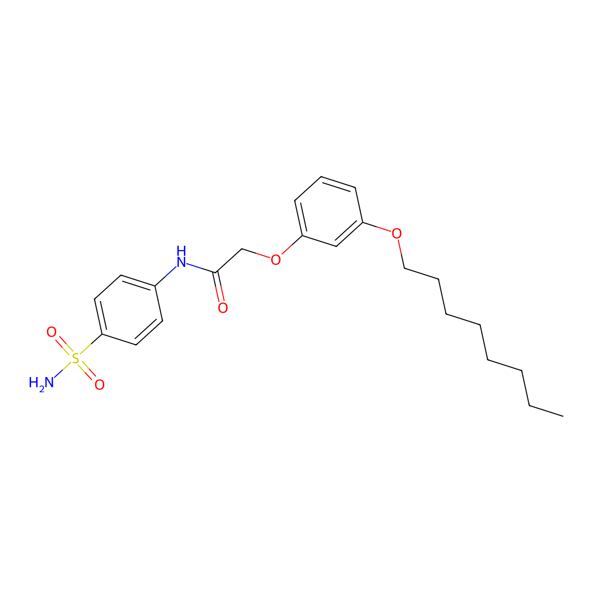 2-(3-octoxyphenoxy)-N-(4-sulfamoylphenyl)acetamide molecular structure, CAS 325765-59-1