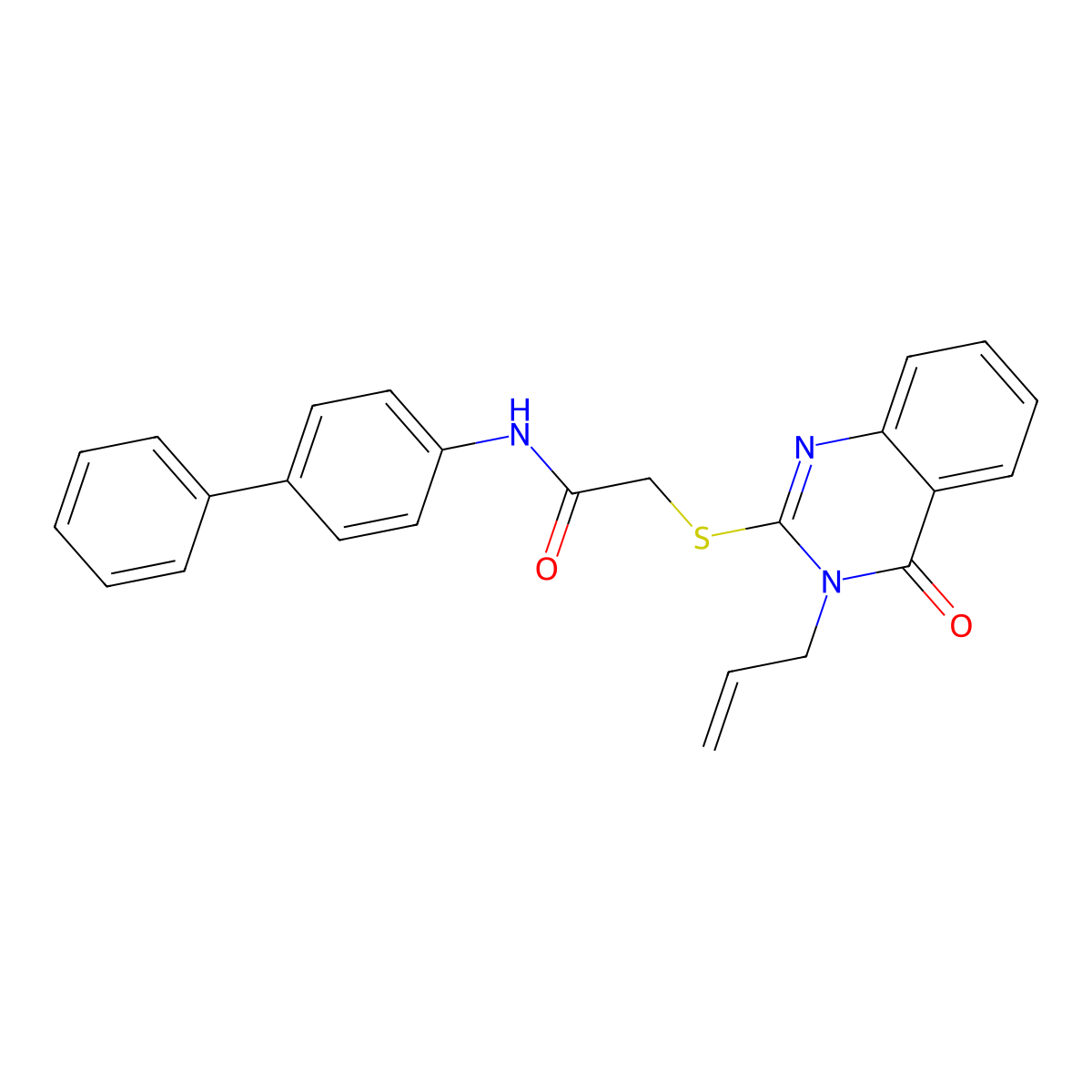 N-{[1,1'-biphenyl]-4-yl}-2-{[4-oxo-3-(prop-2-en-1-yl)-3,4-dihydroquinazolin-2-yl]sulfanyl}acetamide molecular structure, CAS 325765-95-5
