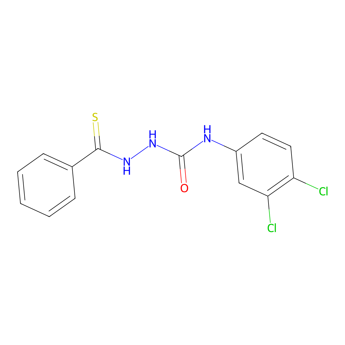 N-(3,4-dichlorophenyl)-2-(phenylcarbonothioyl)hydrazinecarboxamide molecular structure, CAS 325766-11-8