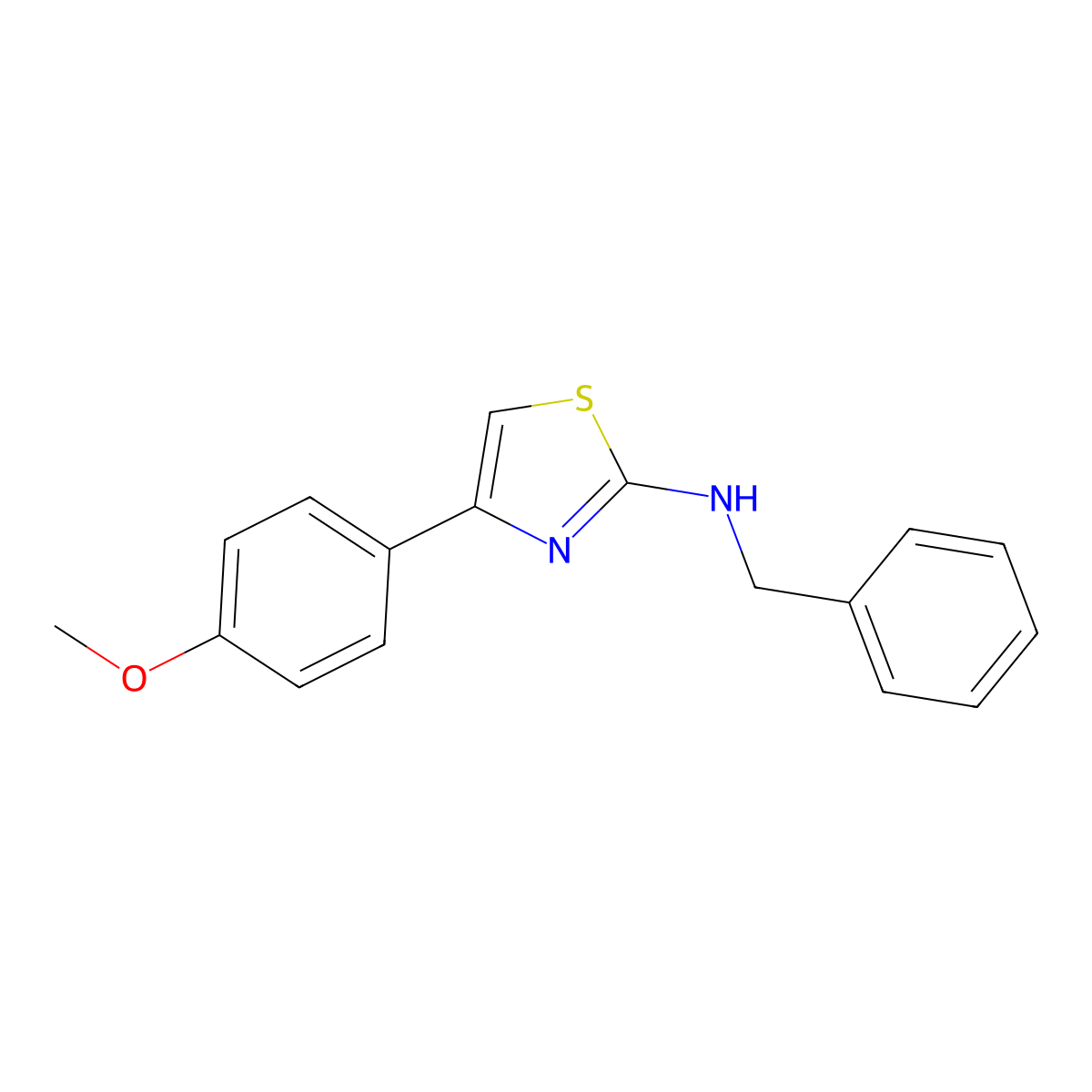 N-benzyl-4-(4-methoxyphenyl)thiazol-2-amine molecular structure, CAS 325766-54-9