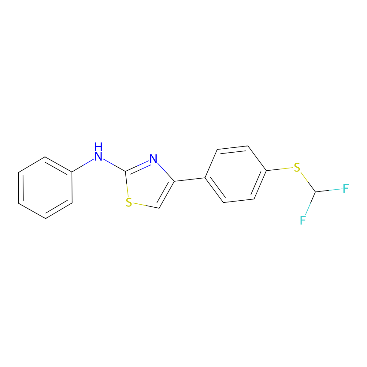 4-{4-[(difluoromethyl)sulfanyl]phenyl}-N-phenyl-1,3-thiazol-2-amine molecular structure, CAS 325766-89-0