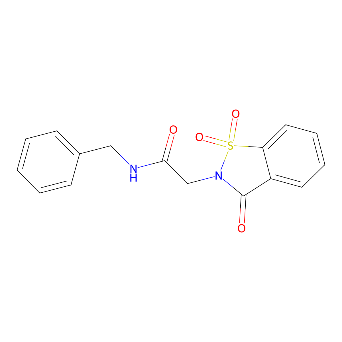 N-benzyl-2-(1,1-dioxido-3-oxobenzo[d]isothiazol-2(3H)-yl)acetamide molecular structure, CAS 325766-98-1