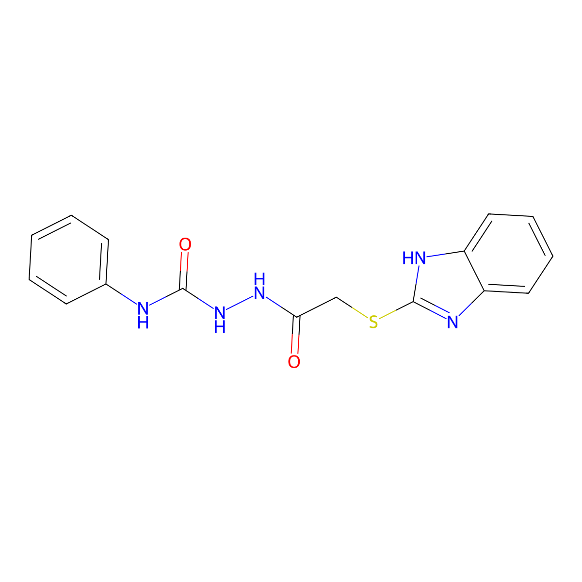 1-[[2-(1H-benzimidazol-2-ylsulfanyl)acetyl]amino]-3-phenylurea molecular structure, CAS 325767-42-8