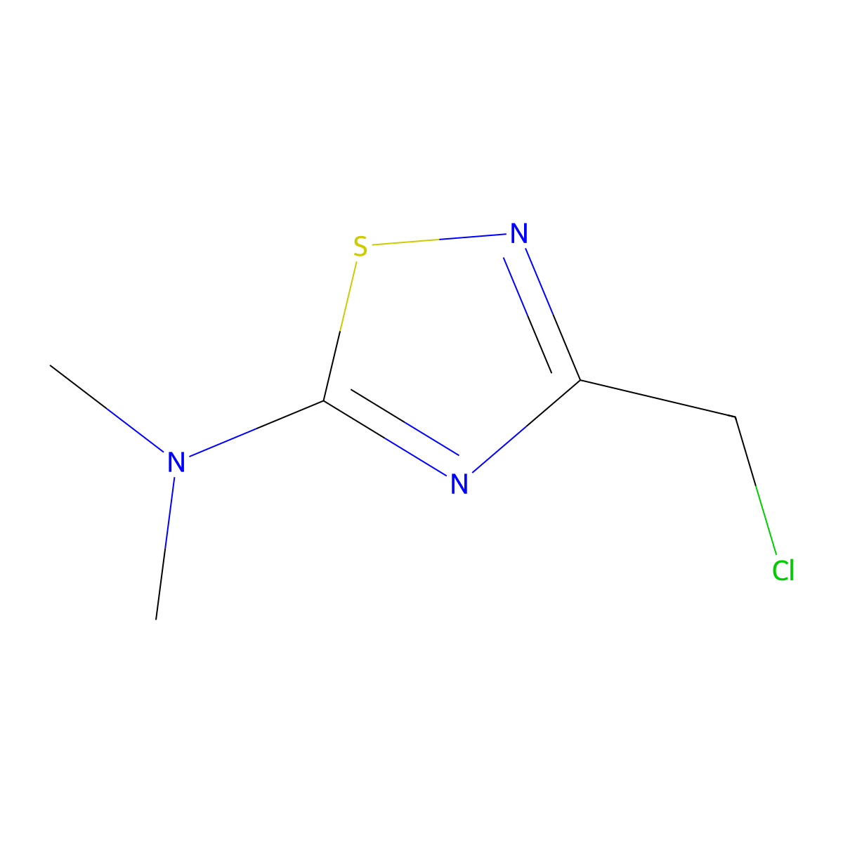 3-(chloromethyl)-N,N-dimethyl-1,2,4-thiadiazol-5-amine molecular structure, CAS 32577-97-2