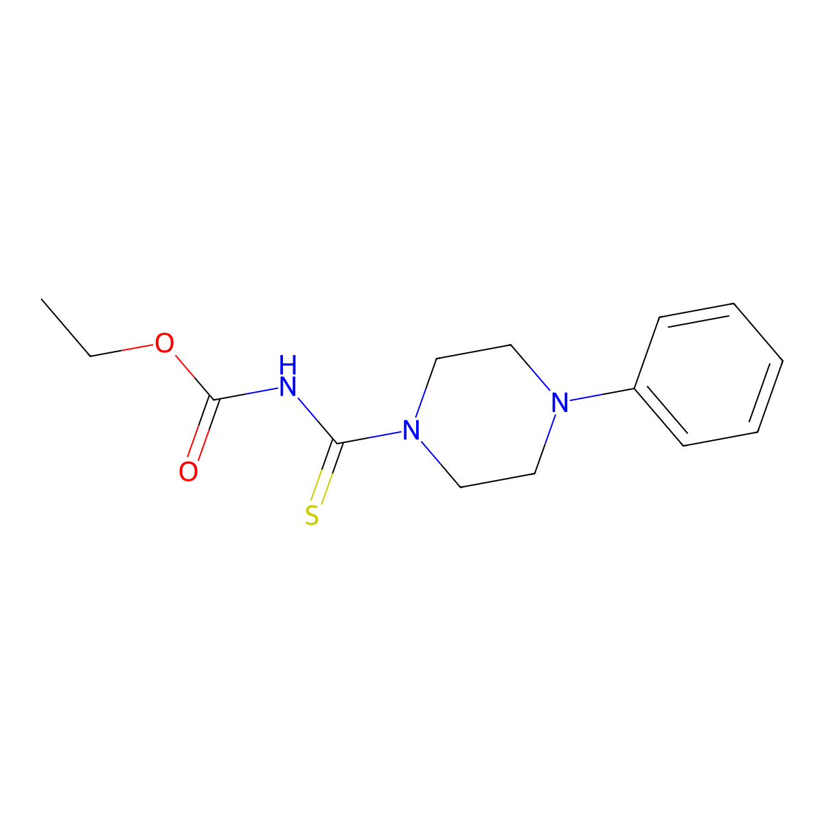 Ethyl (4-phenyl-1-piperazinyl)carbothioylcarbamate molecular structure, CAS 325770-57-8