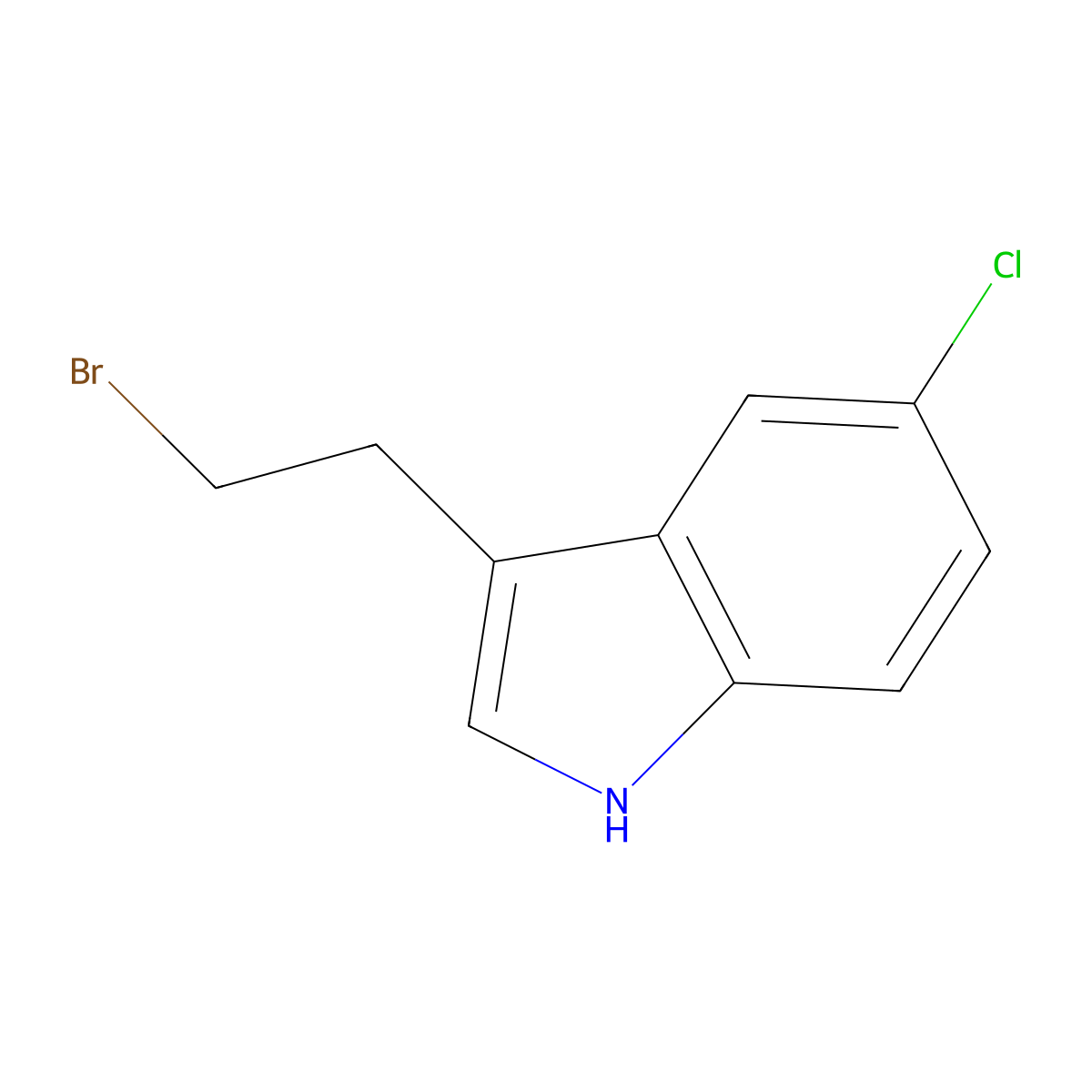 3-(2-bromoethyl)-5-chloro-1H-indole molecular structure, CAS 325773-39-5