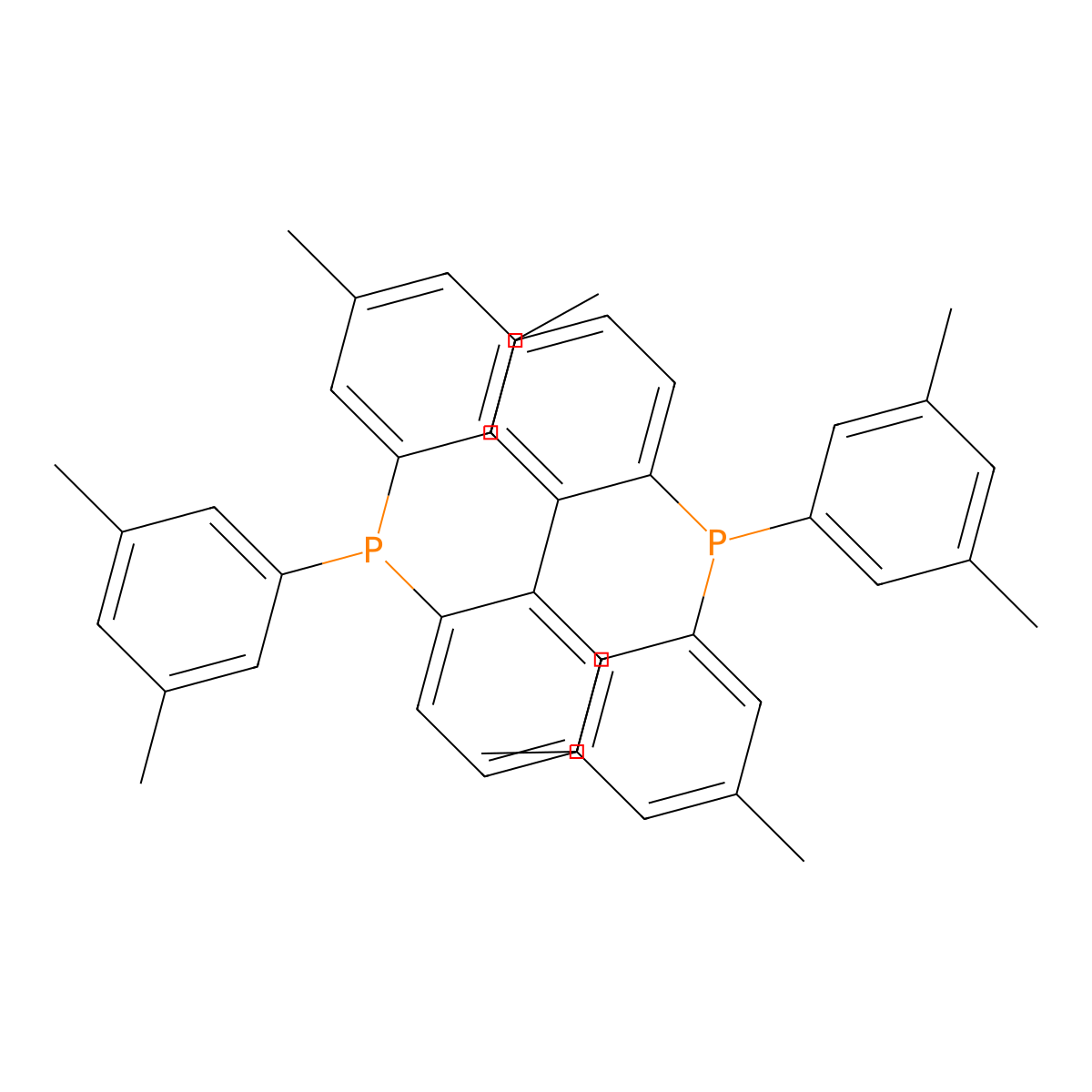 2,2'-Bis[bis(3,5-dimethylphenyl)phosphino]-1,1'-biphenyl molecular structure, CAS 325773-62-4