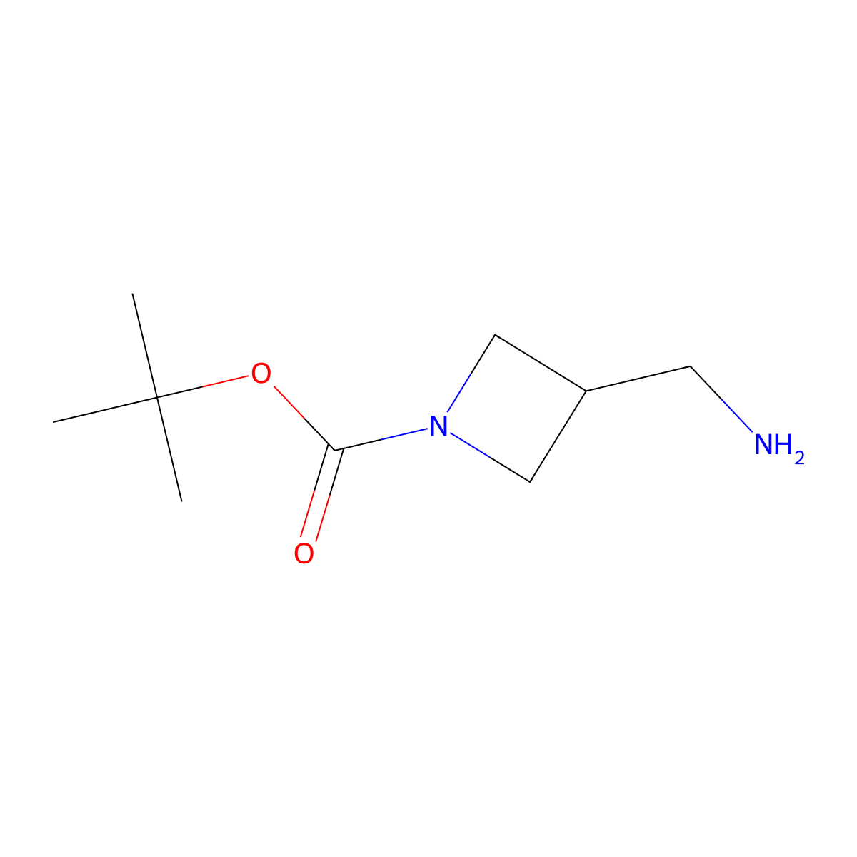 Tert-butyl 3-(aminomethyl)azetidine-1-carboxylate molecular structure, CAS 325775-44-8