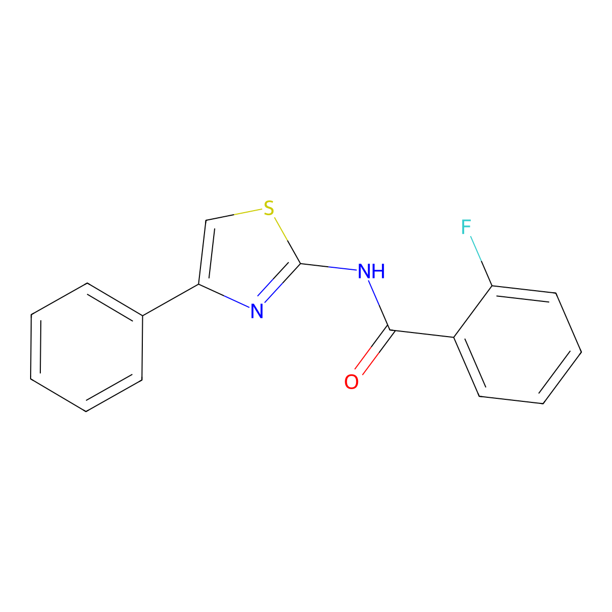 2-fluoro-N-(4-phenyl-1,3-thiazol-2-yl)benzamide molecular structure, CAS 325778-73-2