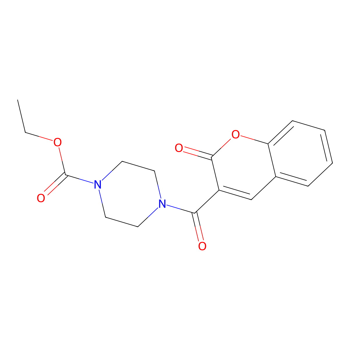 ethyl 4-(2-oxo-2H-chromene-3-carbonyl)piperazine-1-carboxylate molecular structure, CAS 325779-19-9