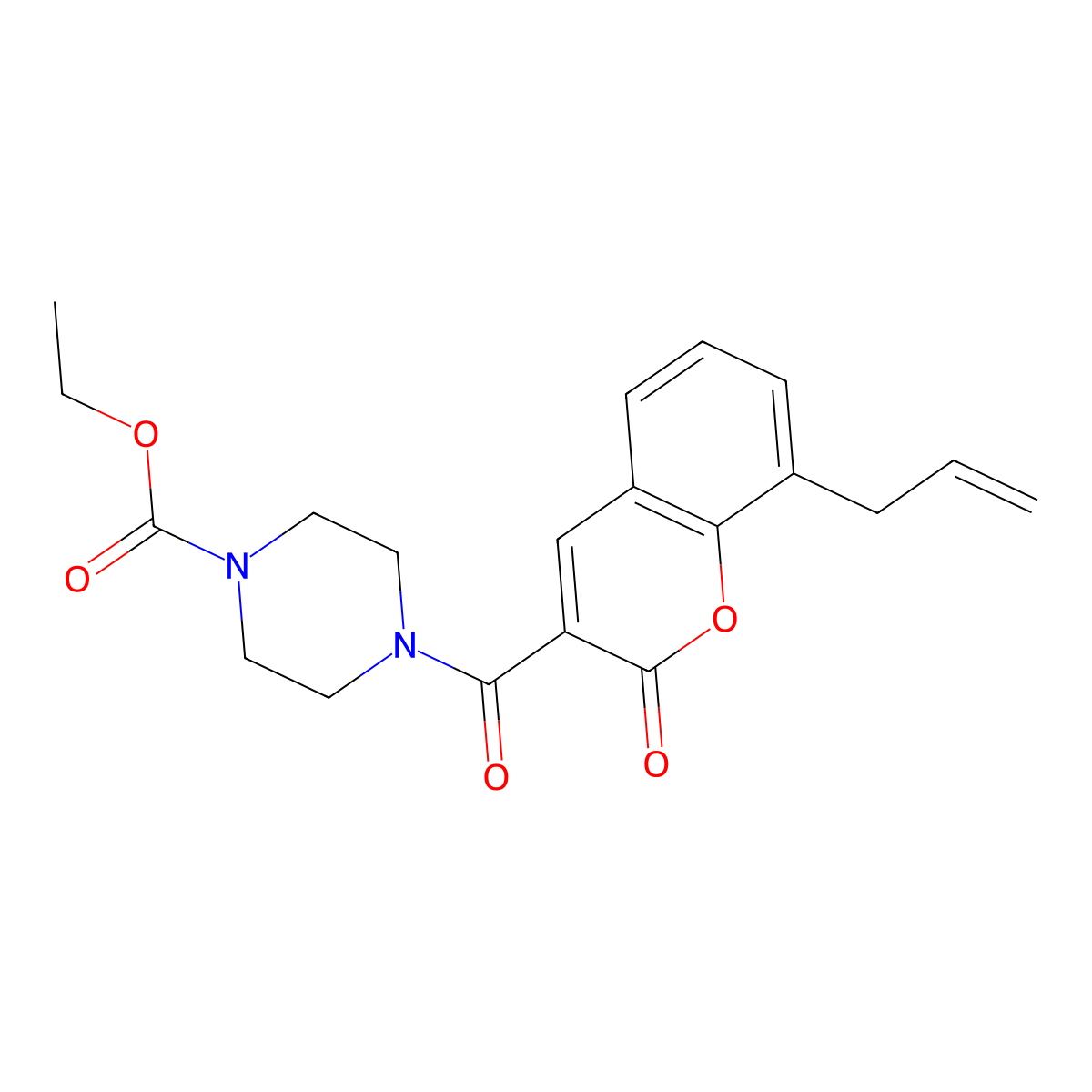 4-(8-Allyl-2-oxo-2H-chromene-3-carbonyl)-piperazine-1-carboxylic acid ethyl ester molecular structure, CAS 325779-20-2