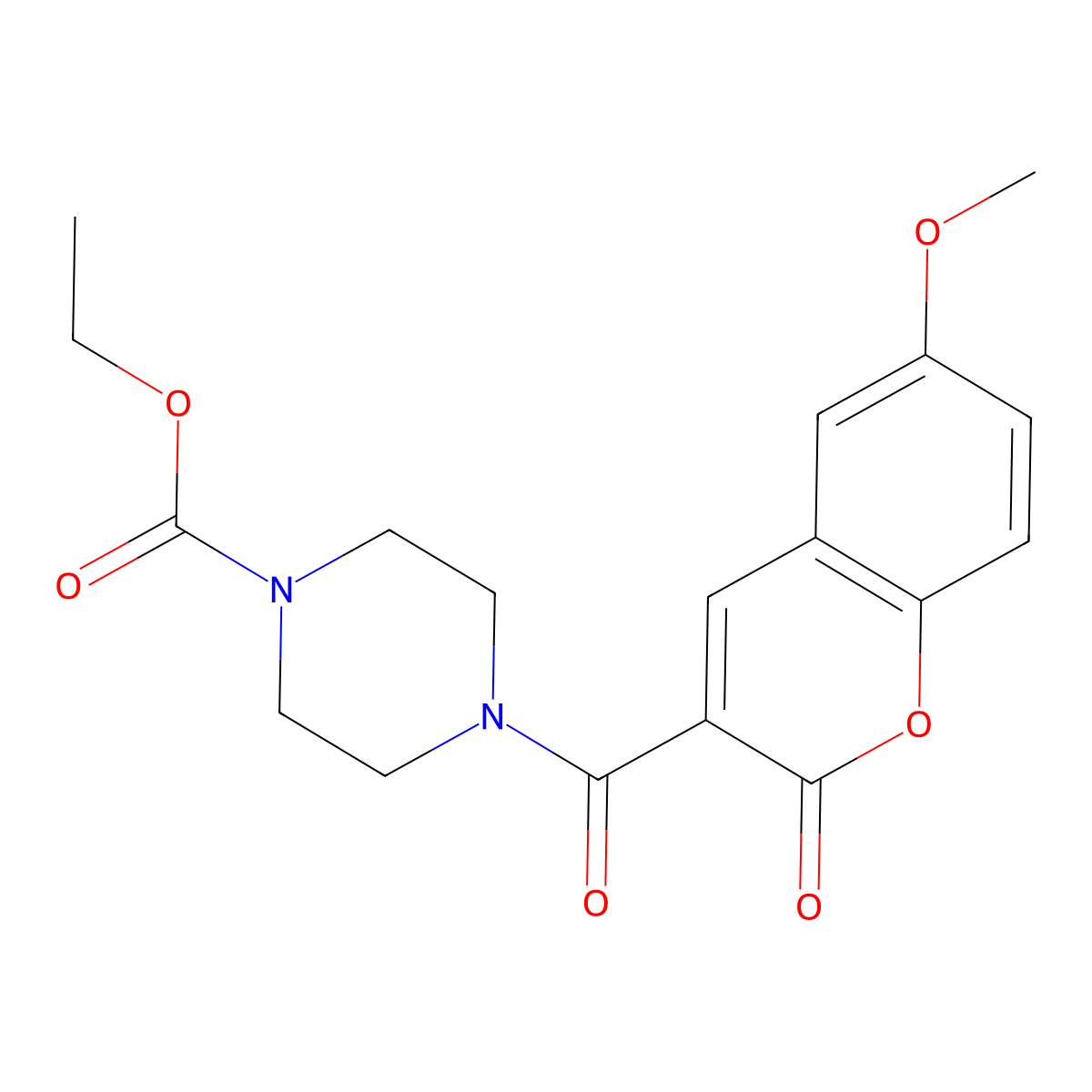 ethyl 4-(6-methoxy-2-oxo-2H-chromene-3-carbonyl)piperazine-1-carboxylate molecular structure, CAS 325779-21-3