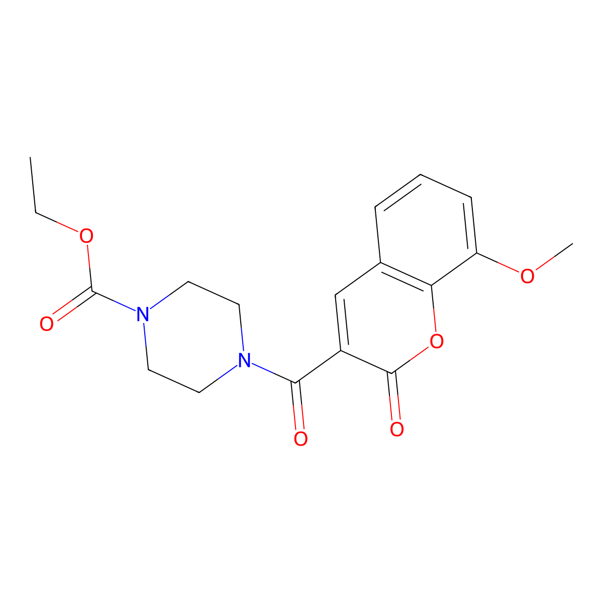 ethyl 4-(8-methoxy-2-oxo-2H-chromene-3-carbonyl)piperazine-1-carboxylate molecular structure, CAS 325779-22-4
