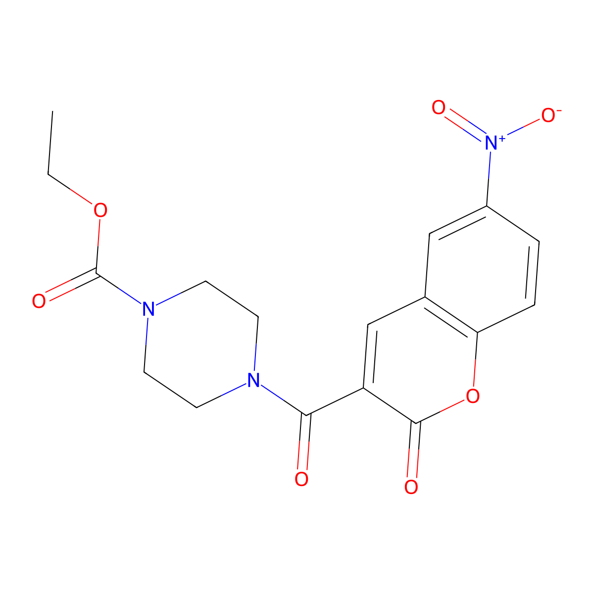 ethyl 4-(6-nitro-2-oxo-2H-chromene-3-carbonyl)piperazine-1-carboxylate molecular structure, CAS 325779-23-5