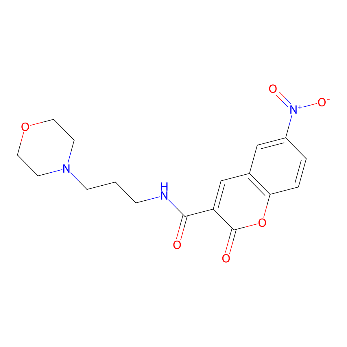 N-(3-morpholin-4-ylpropyl)-6-nitro-2-oxochromene-3-carboxamide molecular structure, CAS 325779-24-6