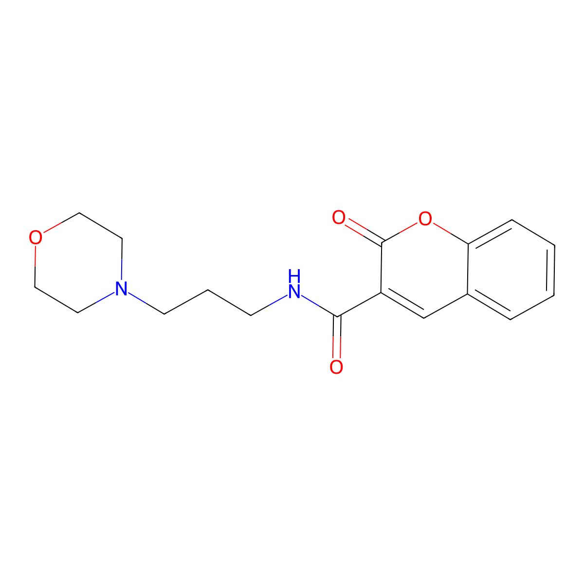 N-[3-(4-morpholinyl)propyl]-2-oxo-1-benzopyran-3-carboxamide molecular structure, CAS 325779-25-7