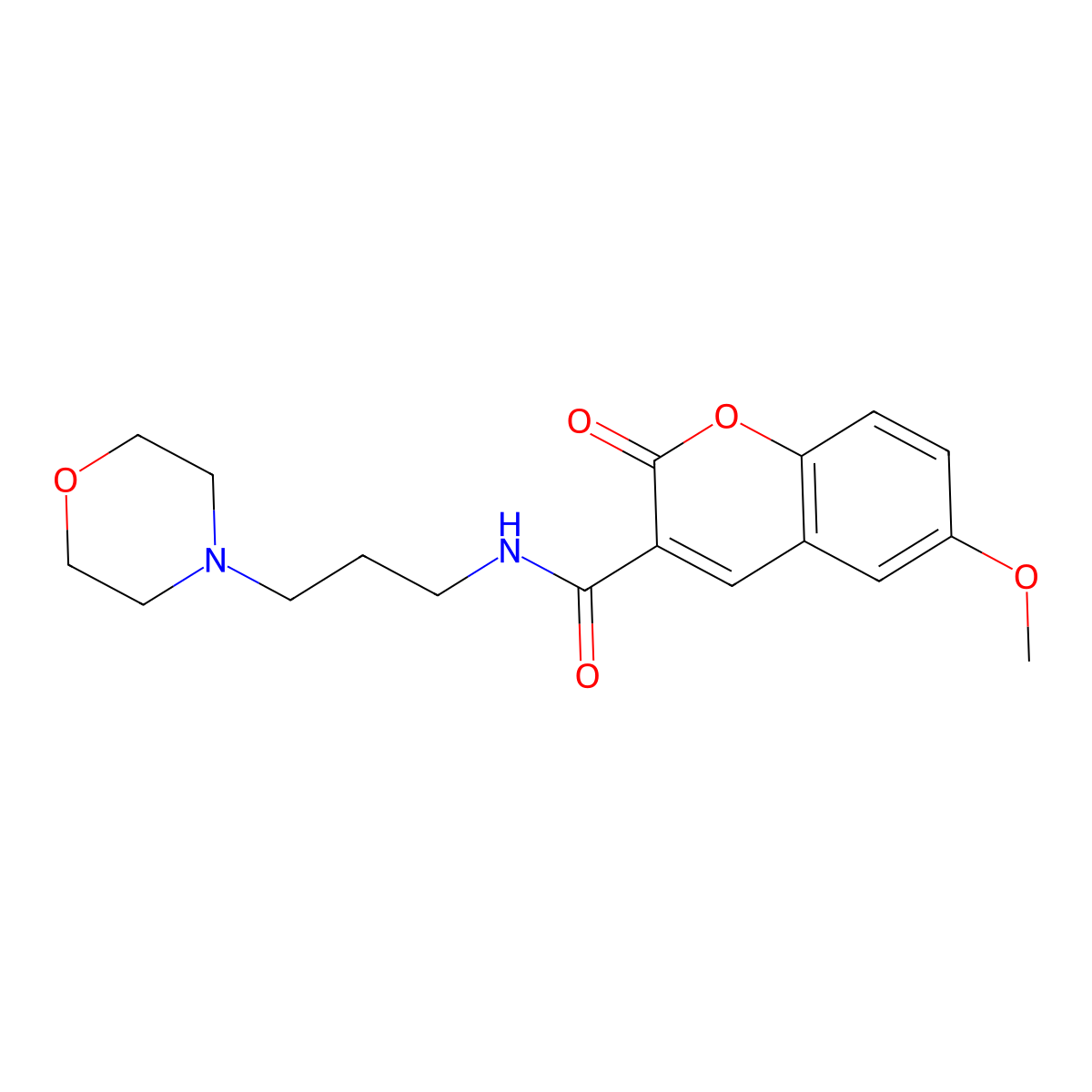 6-methoxy-N-[3-(morpholin-4-yl)propyl]-2-oxo-2H-chromene-3-carboxamide molecular structure, CAS 325779-26-8
