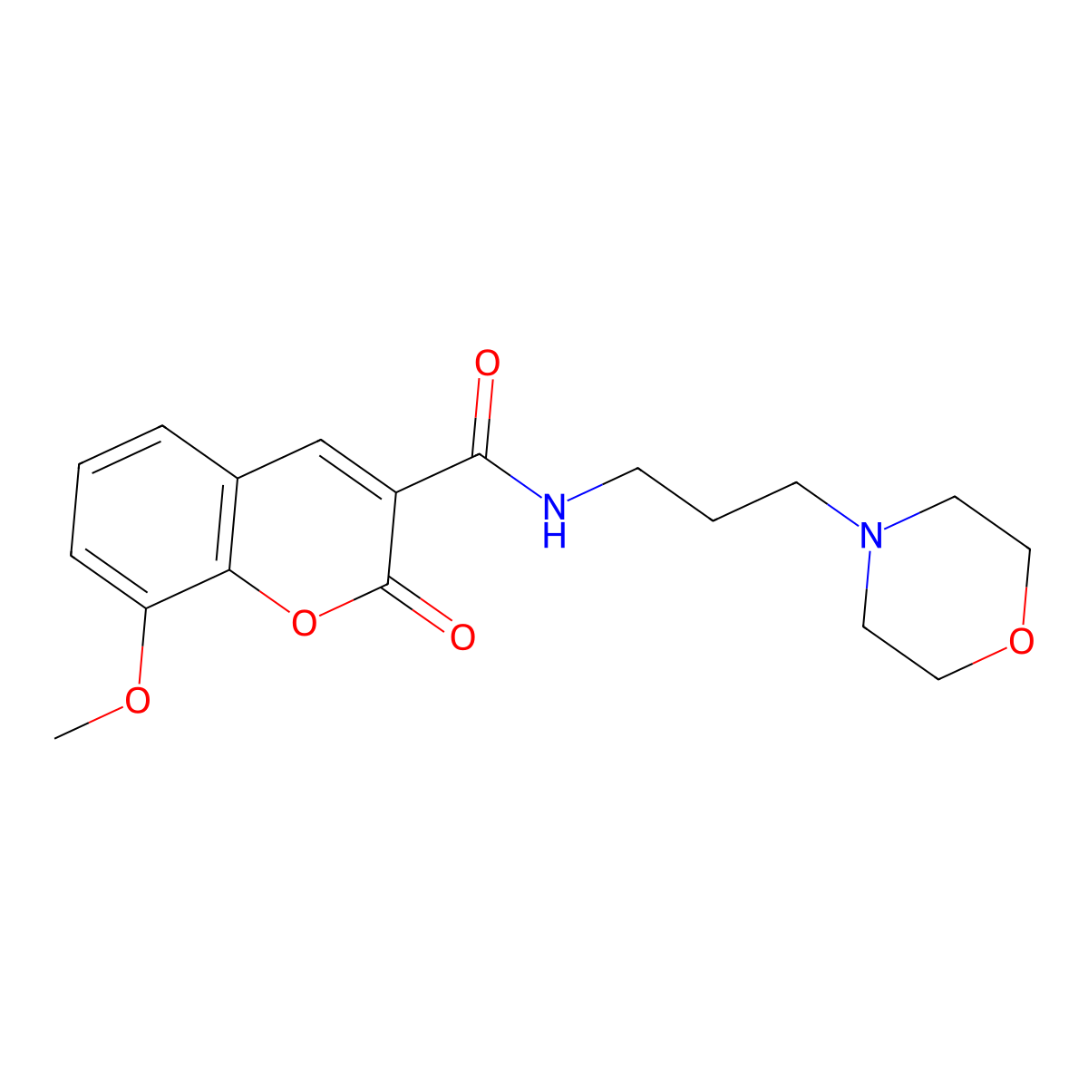 8-methoxy-N-(3-morpholinopropyl)-2-oxo-2H-chromene-3-carboxamide molecular structure, CAS 325779-27-9