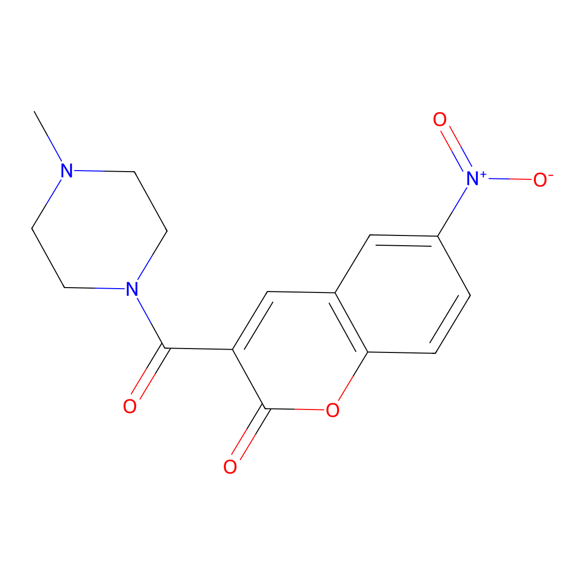3-(4-methylpiperazine-1-carbonyl)-6-nitro-2H-chromen-2-one molecular structure, CAS 325779-64-4