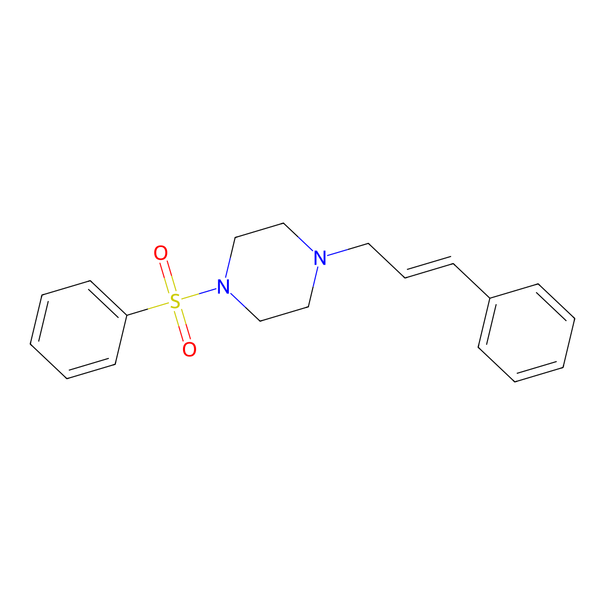 4-(3-Phenylprop-2-enyl)-1-(phenylsulfonyl)piperazine molecular structure, CAS 325779-72-4