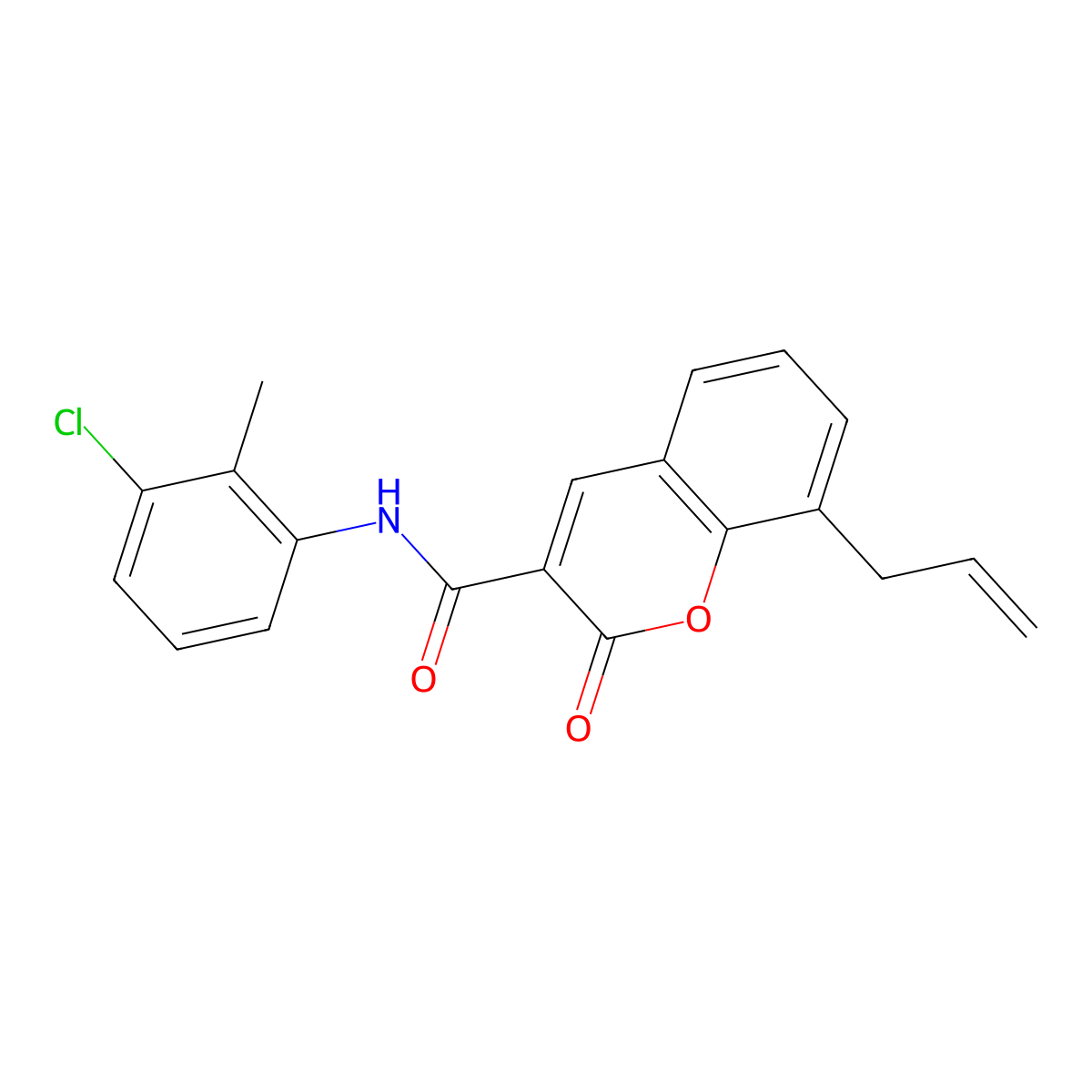 8-allyl-N-(3-chloro-2-methylphenyl)-2-oxo-2H-chromene-3-carboxamide molecular structure, CAS 325779-76-8