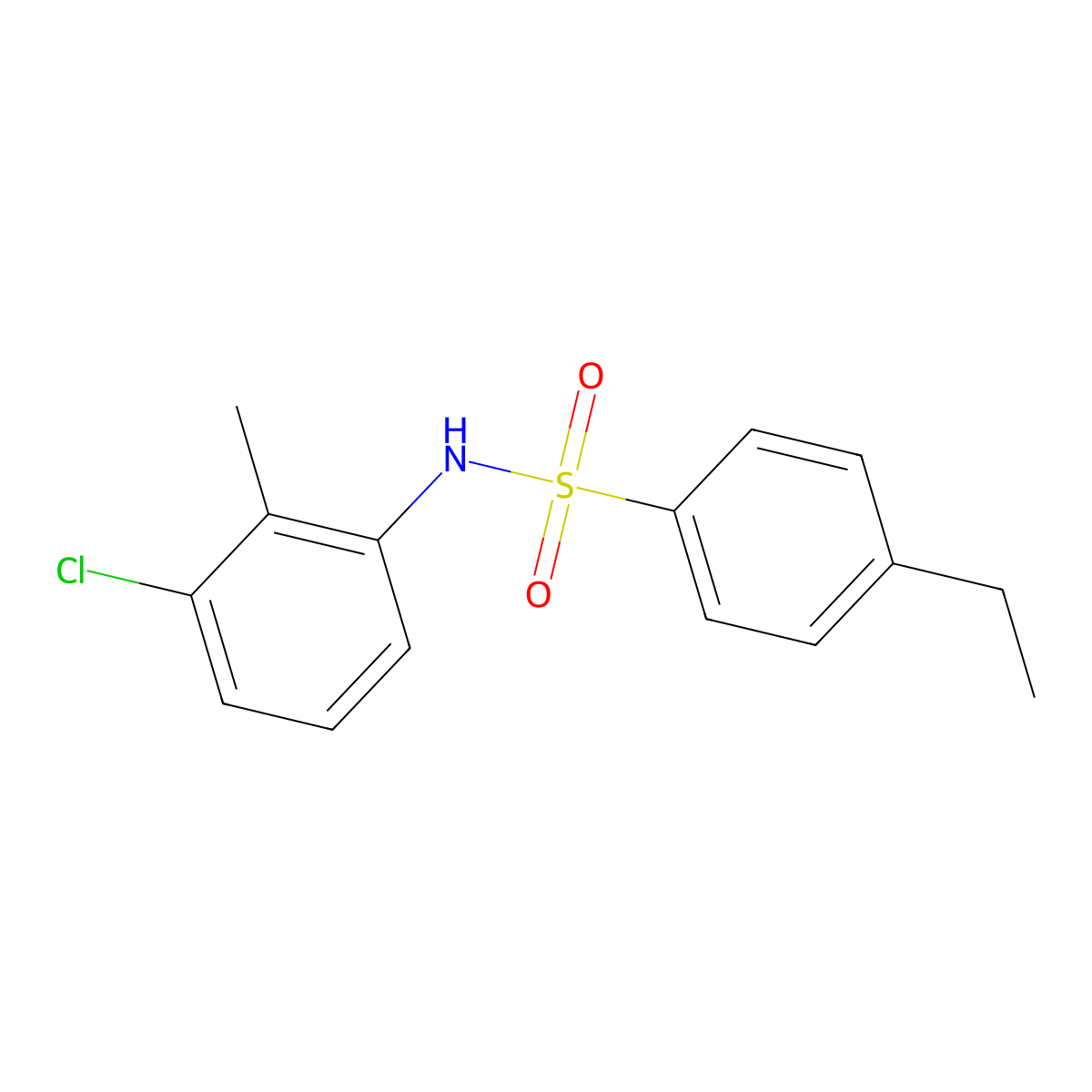N-(3-chloro-2-methylphenyl)-4-ethylbenzenesulfonamide molecular structure, CAS 325779-81-5