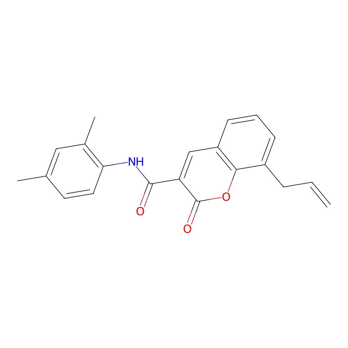 N-(2,4-dimethylphenyl)-2-oxo-8-(prop-2-en-1-yl)-2H-chromene-3-carboxamide molecular structure, CAS 325779-95-1